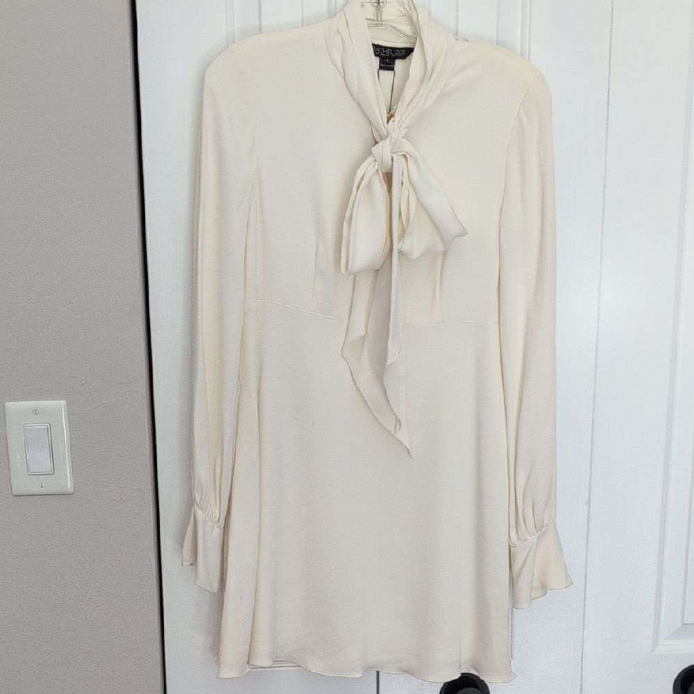 Rachel Zoe Cream Dress with Bow Accent